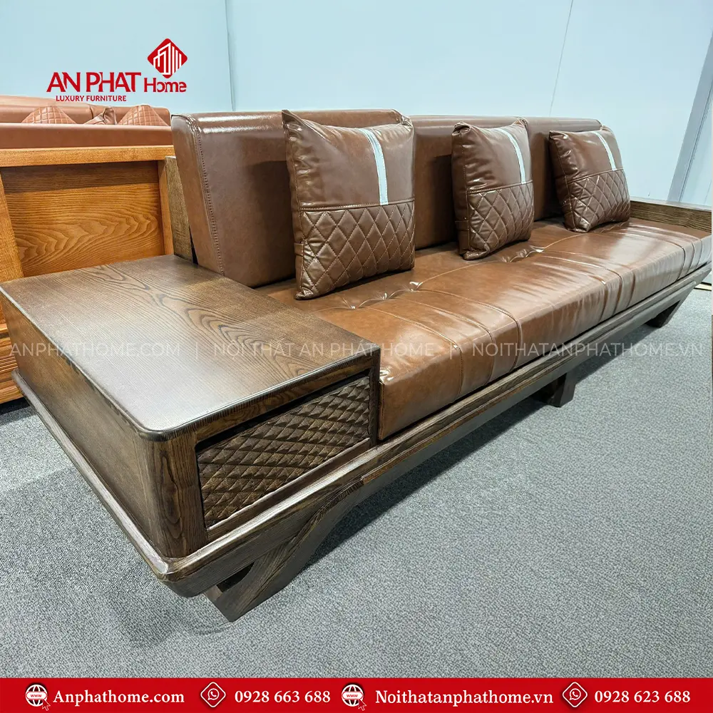 Bộ Bàn Ghế Sofa Gỗ Sồi Hiện Đại F-1360 9 Bộ Bàn Ghế Sofa Gỗ Sồi Hiện Đại F-1360