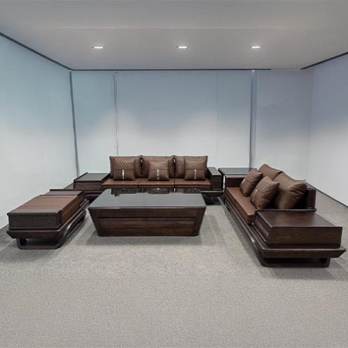 Bộ Bàn Ghế Sofa Gỗ Sồi Nga Cao Cấp Hiện Đại F-1354