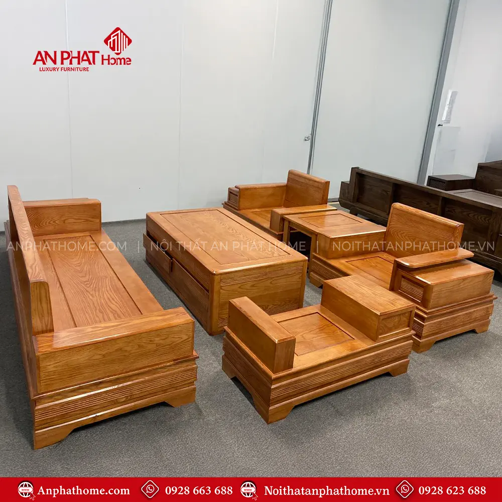 Bộ Bàn Ghế Sofa Gỗ Sồi Nga Sang Trọng Hiện Đại F-1362 8 Bộ Bàn Ghế Sofa Gỗ Sồi Nga Sang Trọng Hiện Đại F-1362