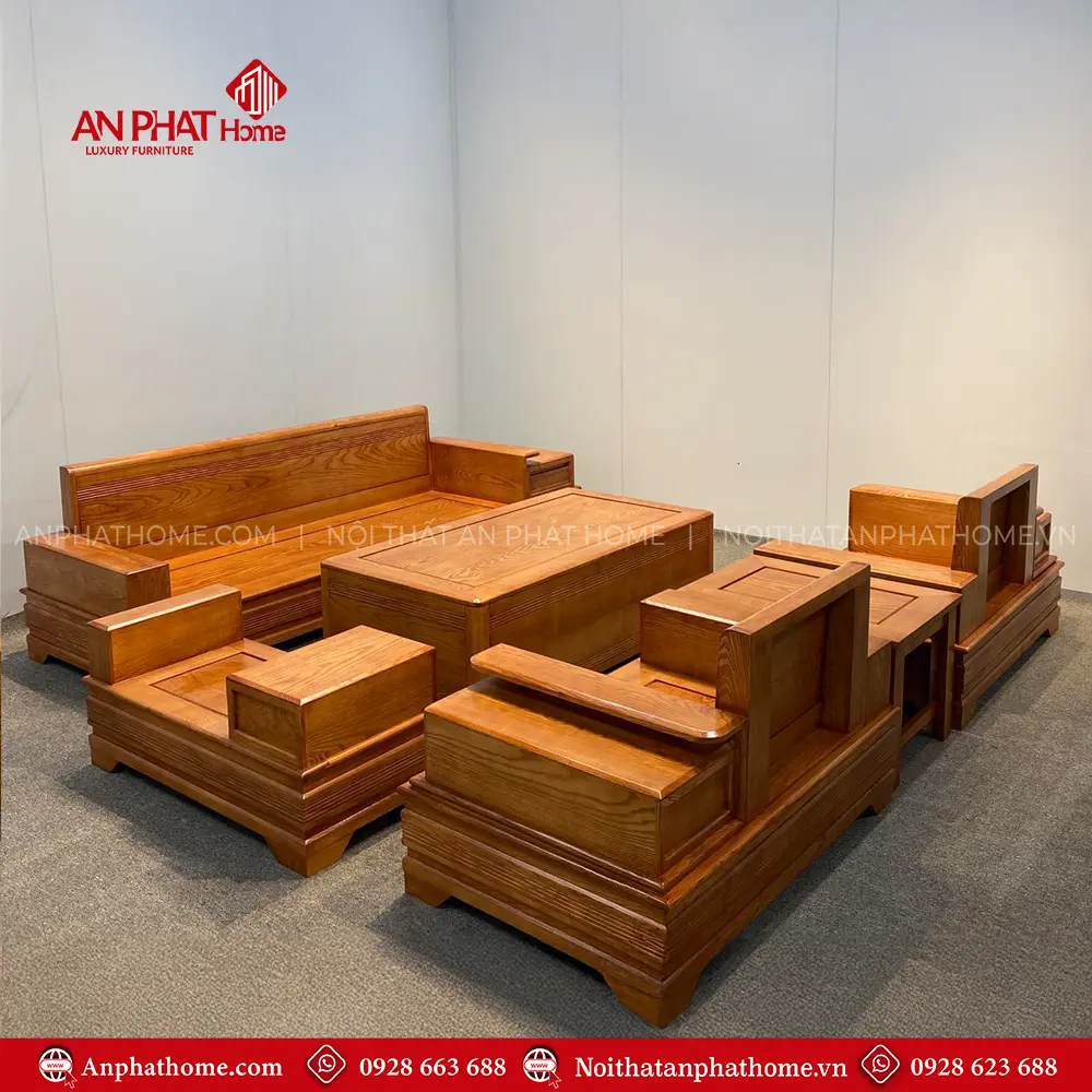 Bộ Bàn Ghế Sofa Gỗ Sồi Nga Sang Trọng Hiện Đại F-1362 7 Bộ Bàn Ghế Sofa Gỗ Sồi Nga Sang Trọng Hiện Đại F-1362