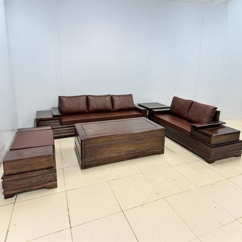 Bộ Bàn Ghế Sofa Gỗ Sồi Phòng Khách Thiết Kế Hiện Đại F-1344