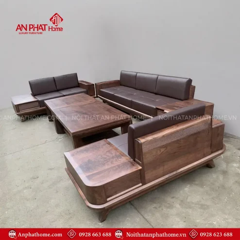 Bộ Sofa Gỗ Óc Chó Sang Trọng Cao Cấp F-1336