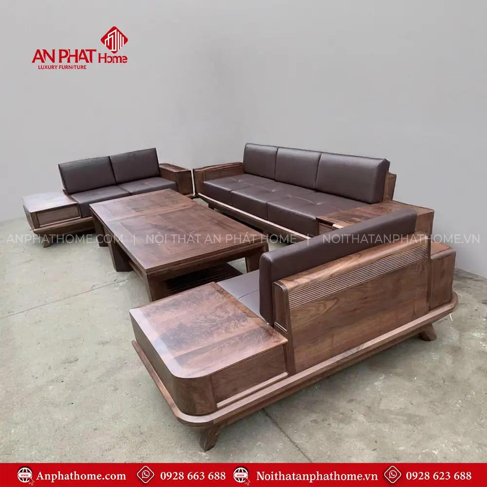 Bộ Sofa Gỗ Óc Chó Sang Trọng Cao Cấp F-1336 3 Bộ Sofa Gỗ Óc Chó Sang Trọng Cao Cấp F-1336