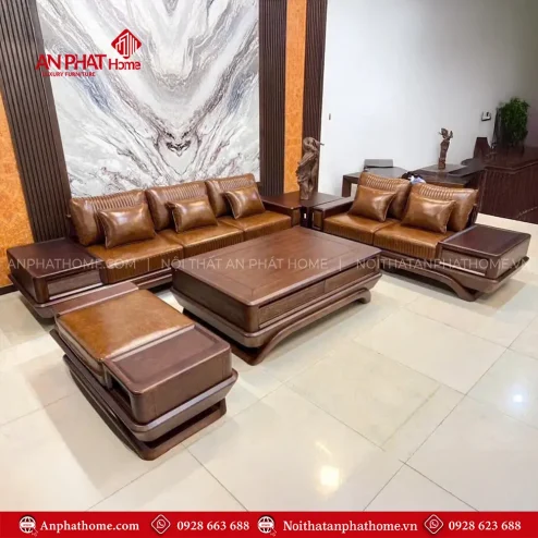 Bộ Sofa Phòng Khách Gỗ Sồi Hiện Đại Sang Trọng F-1339