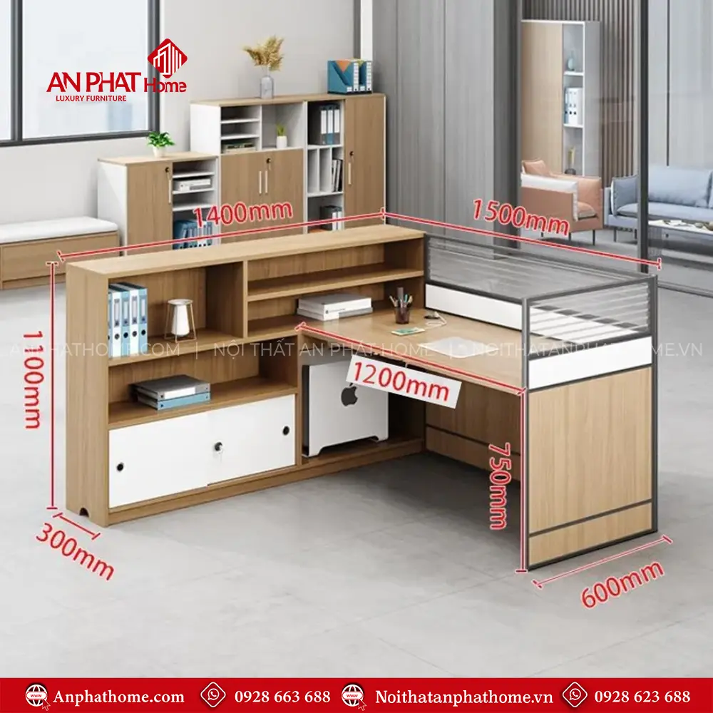 Cụm Bàn Làm Việc Hiện Đại Gỗ MDF B-2872 17 Cụm Bàn Làm Việc Hiện Đại Gỗ MDF B-2872