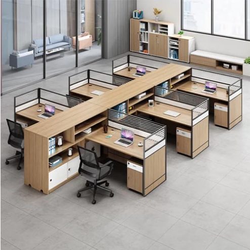 Cụm Bàn Làm Việc Hiện Đại Gỗ MDF B-2872