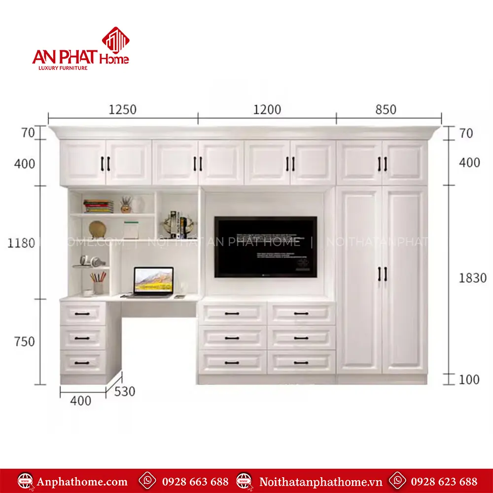 Kệ Tivi Phòng Ngủ Kết Hợp Tủ Áo T-5367 15 Kệ Tivi Phòng Ngủ Kết Hợp Tủ Áo T-5367