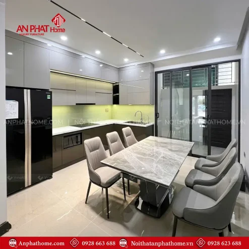 Mẫu Tủ Bếp Cánh Kính Cao Cấp TB-999