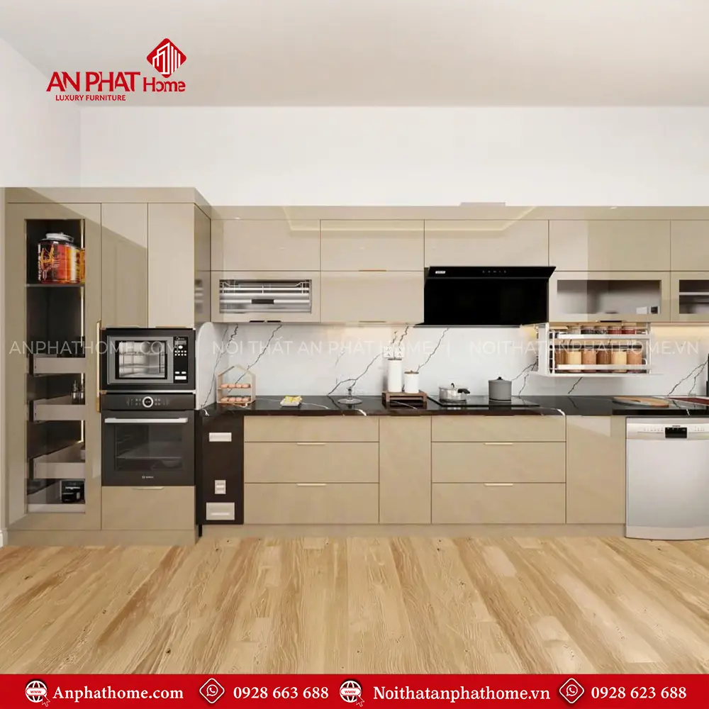 Mẫu Tủ Bếp Cao Cấp Cánh Kính TB-987 8 Mẫu Tủ Bếp Cao Cấp Cánh Kính TB-987