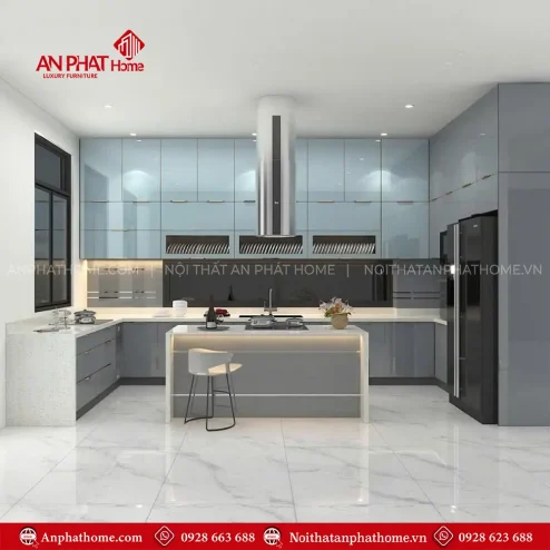 Mẫu Tủ Bếp Chung Cư Hiện Đại TB-1001