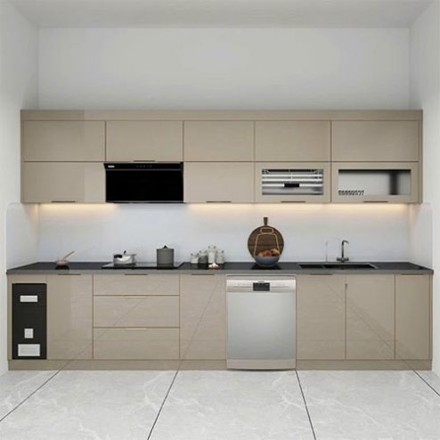 Mẫu Tủ Bếp Inox Cánh Kính Hiện Đại Nhỏ Gọn TB-988