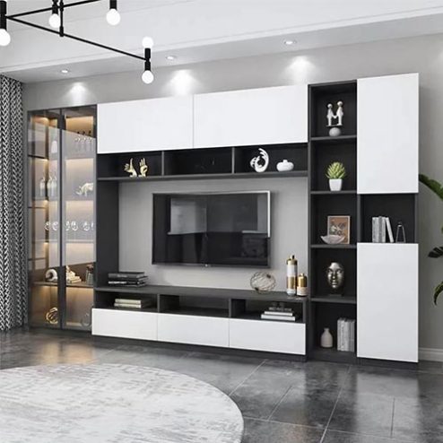 Mẫu Tủ Kệ Tivi Cánh Kính Hiện Đại T-5398