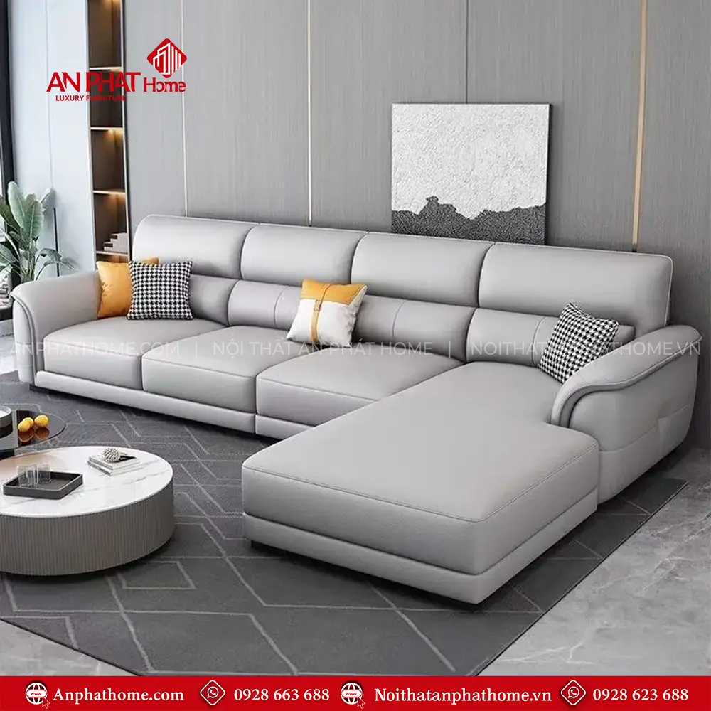 Sofa Góc Chữ L Bọc Da Cao Cấp F-1374 9 Sofa Góc Chữ L Bọc Da Cao Cấp F-1374