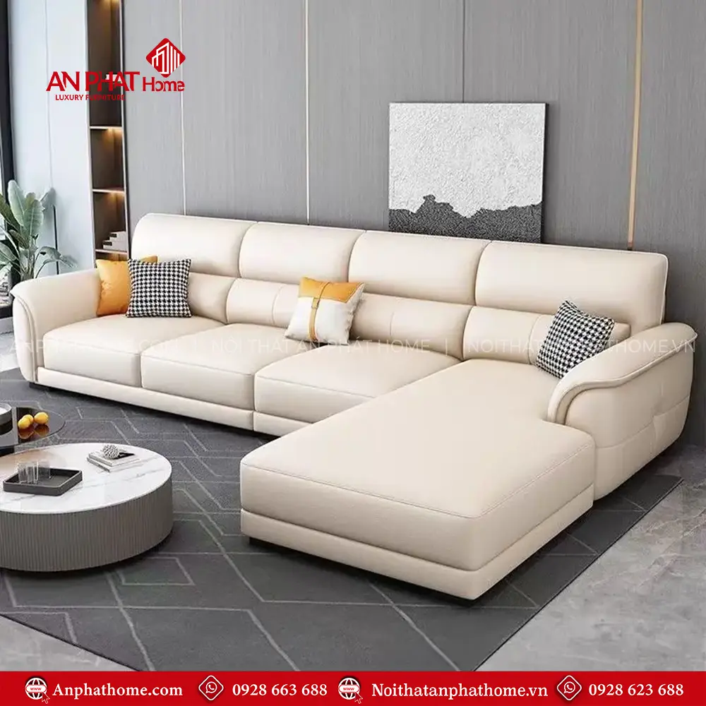 Sofa Góc Chữ L Bọc Da Cao Cấp F-1374 8 Sofa Góc Chữ L Bọc Da Cao Cấp F-1374
