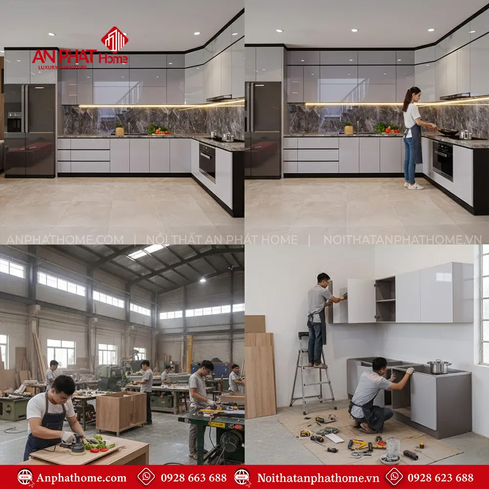 Tủ Bếp Acrylic Hiện Đại TB-909 12 Tủ Bếp Acrylic Hiện Đại TB-909
