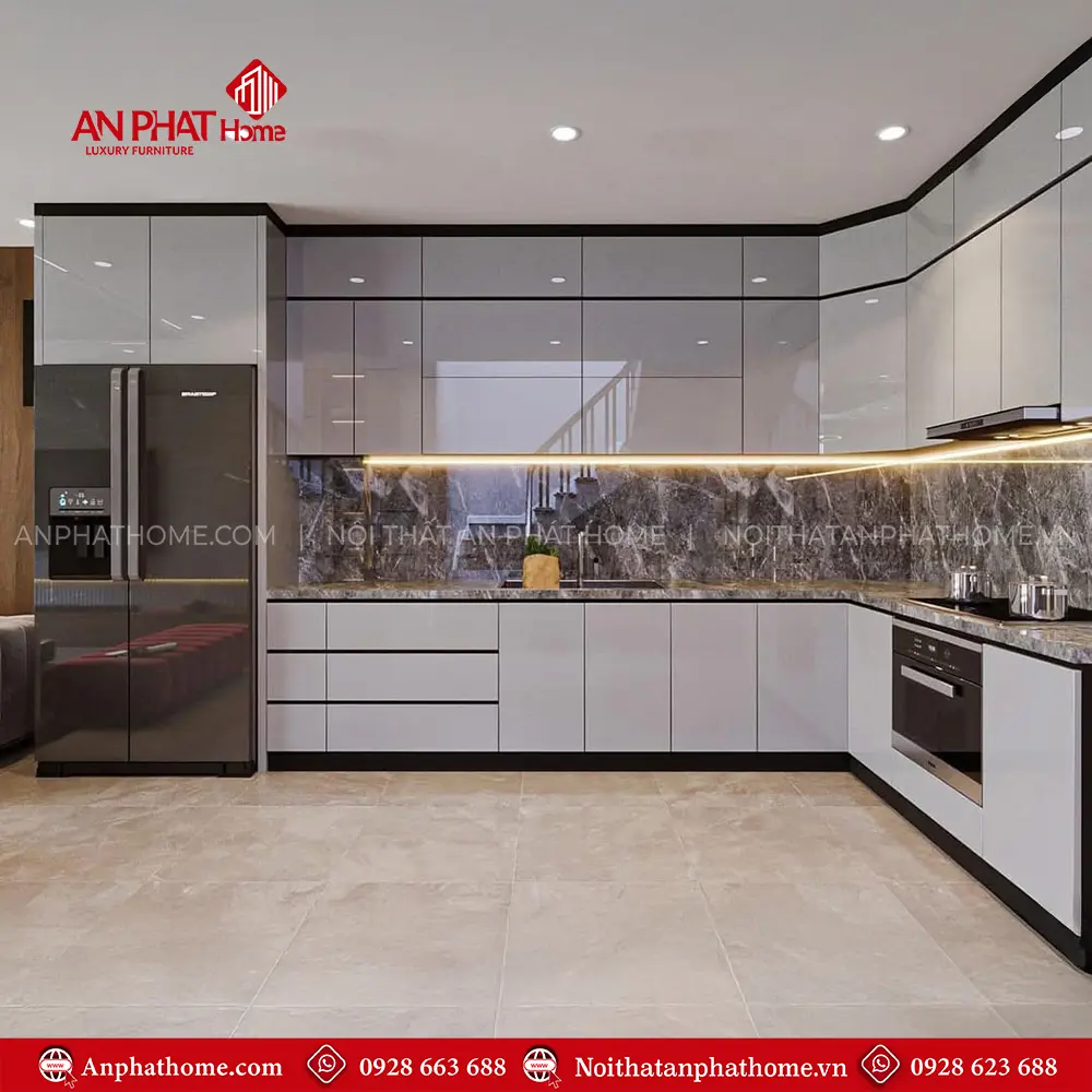 Tủ Bếp Acrylic Hiện Đại TB-909 9 Tủ Bếp Acrylic Hiện Đại TB-909