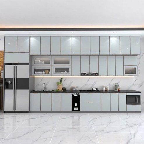 Tủ Bếp Cao Cấp Cánh Kính Khung Inox 304 TB-975