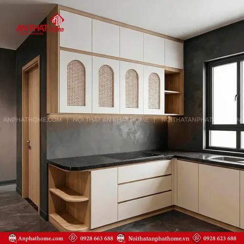 Tủ Bếp Cao Cấp Gỗ MDF Cốt Thái Phủ Melamine TB-961