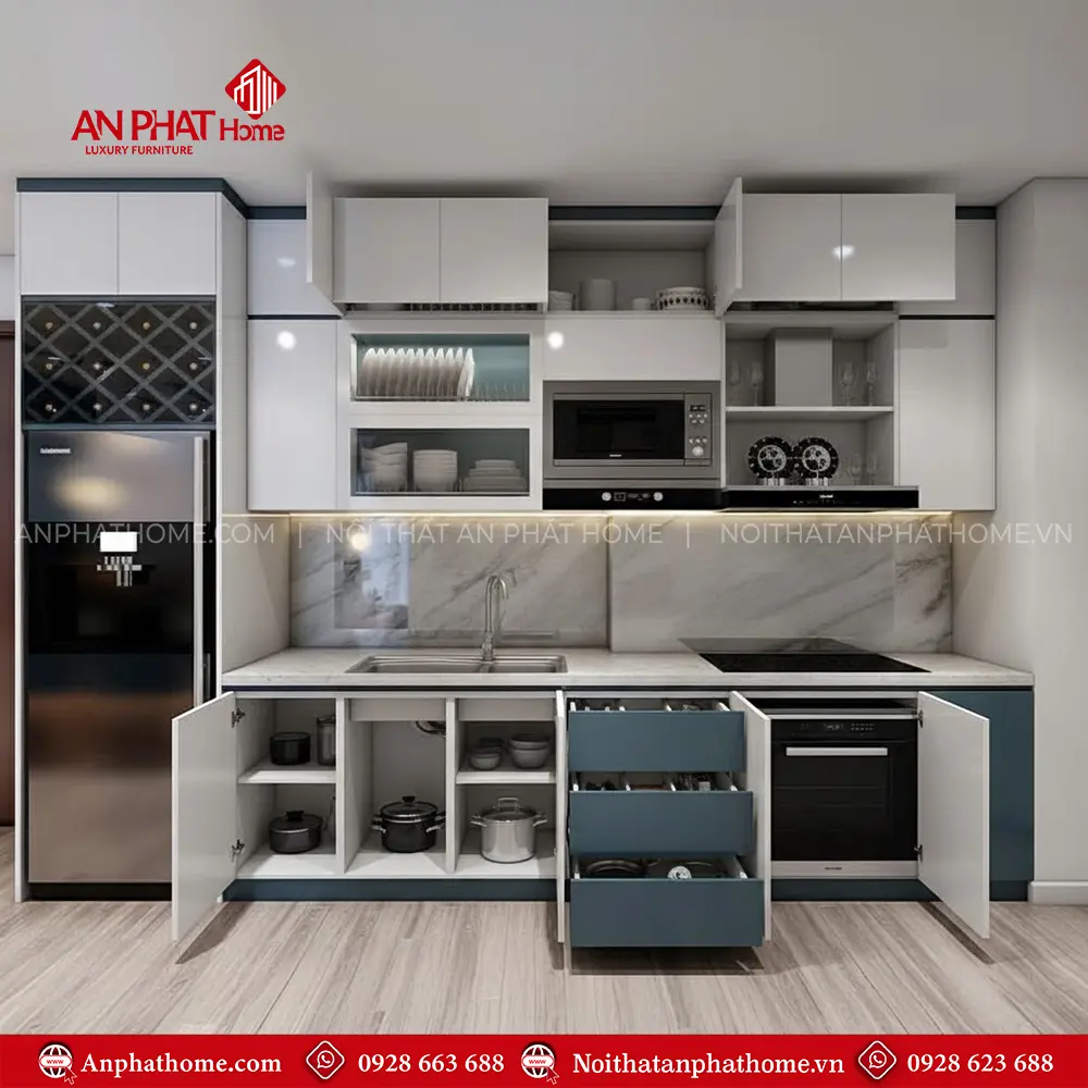 Tủ Bếp Đẹp Gỗ MDF Hiện Đại TB-907 10 Tủ Bếp Đẹp Gỗ MDF Hiện Đại TB-907