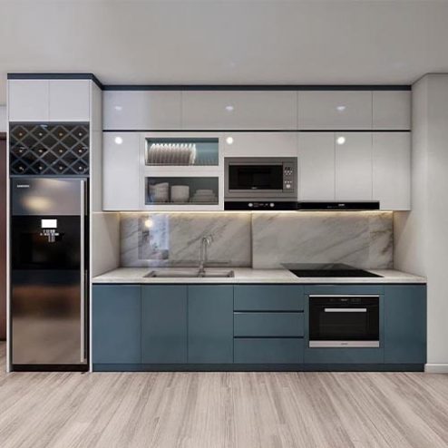 Tủ Bếp Đẹp Gỗ MDF Hiện Đại TB-907