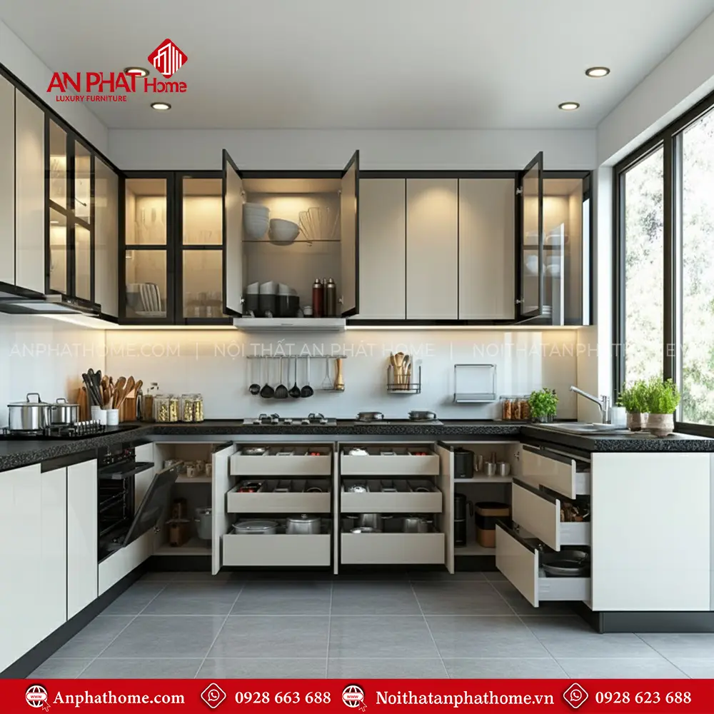 Tủ Bếp Đẹp Phủ Acrylic Sang Trọng TB-906 10 Tủ Bếp Đẹp Phủ Acrylic Sang Trọng TB-906