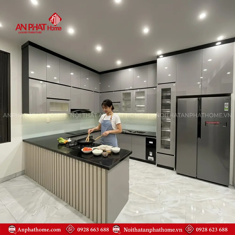 Tủ Bếp Đẹp Phủ Acrylic Sang Trọng TB-924 8 Tủ Bếp Đẹp Phủ Acrylic Sang Trọng TB-924