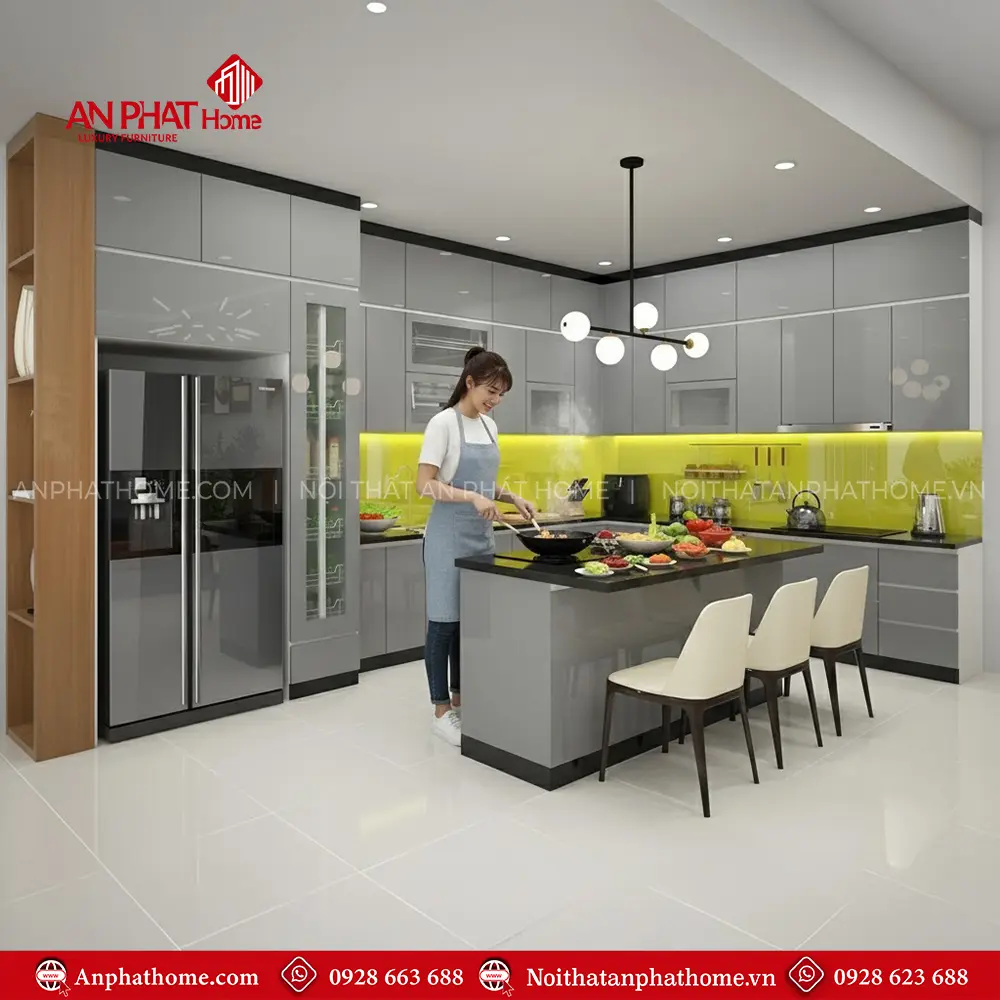 Tủ Bếp Đẹp Phủ Acrylic Sang Trọng TB-940 10 Tủ Bếp Đẹp Phủ Acrylic Sang Trọng TB-940
