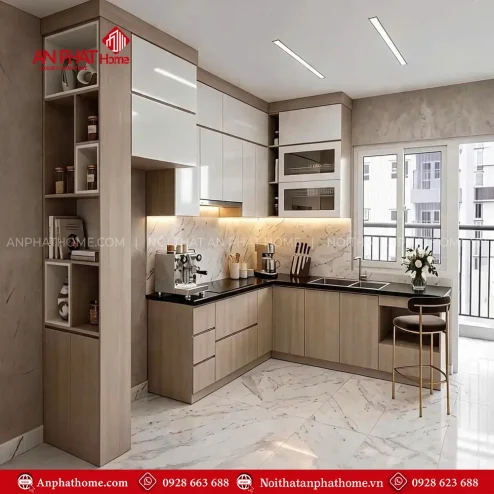 Tủ Bếp Gỗ Công Nghiệp MDF An Cường Cao Cấp TB-965