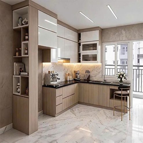 Tủ Bếp Gỗ Công Nghiệp MDF An Cường Cao Cấp TB-965