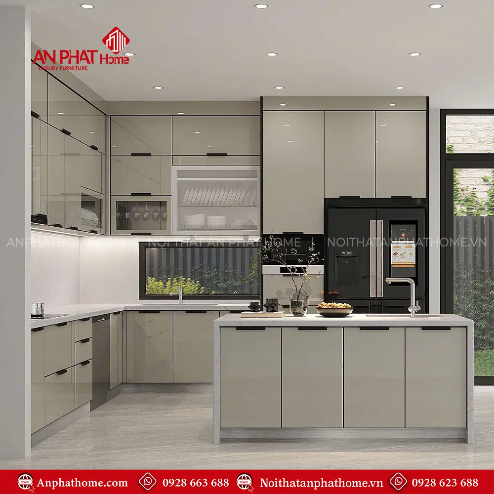 Tủ Bếp Hiện Đại Cánh Kính Khung Inox TB-998 3 tu-bep-hien-dai-canh-kinh-khung-inox-tb-998