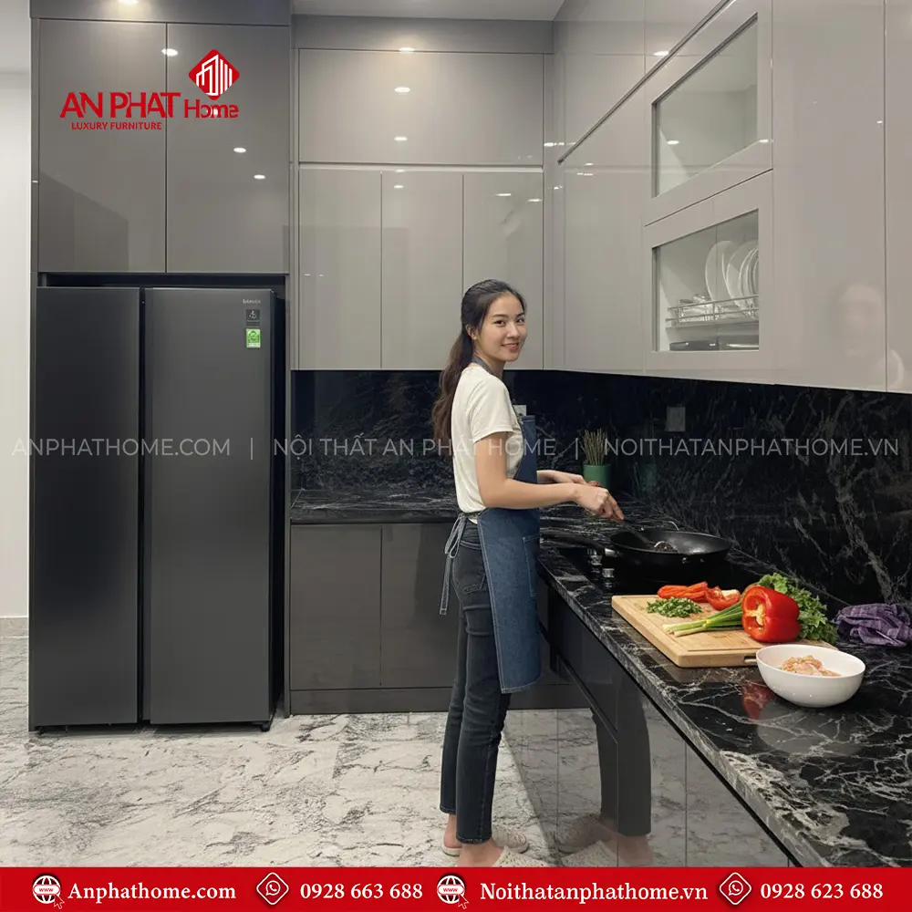 Tủ Bếp Hiện Đại Cánh Phủ Acrylic Đẹp TB-948 9 Tủ Bếp Hiện Đại Cánh Phủ Acrylic Đẹp TB-948