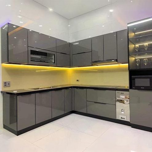 Tủ Bếp Inox Cánh Kính Cao Cao Cấp TB-922