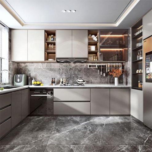 Tủ Bếp INOX Cánh Kính TB-901