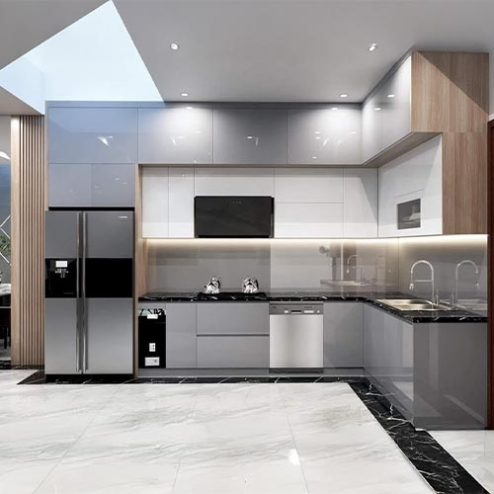 Tủ Bếp MDF An Cường Cánh Phủ Acrylic Cao Cấp TB-953