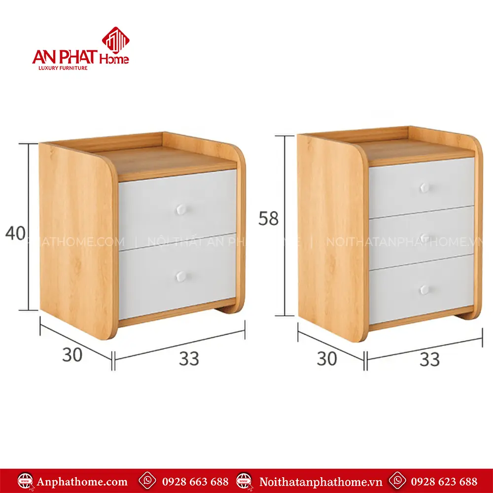 Tủ Đầu Giường Đẹp Gỗ Công Nghiệp T-5433 9 Tủ Đầu Giường Đẹp Gỗ Công Nghiệp T-5433