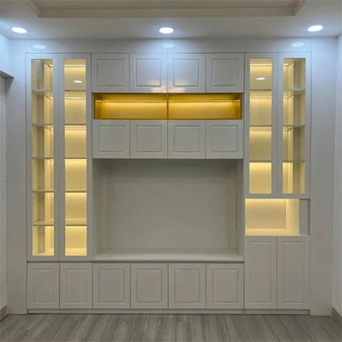 Tủ Kệ Tivi Cánh Kính kết Hợp Đèn Led Hiện Đại T-5401
