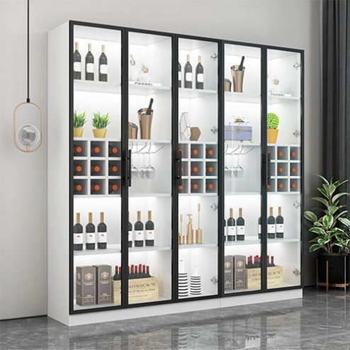 Tủ Rượu Cánh Kính Gỗ MDF Cao Cấp T-5318