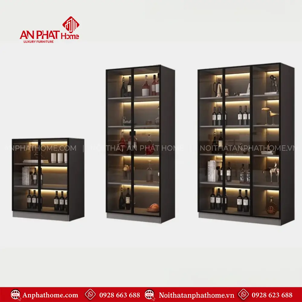 Tủ Rượu Gỗ MDF Cánh Kính Cao Cấp T-5344 15 Tủ Rượu Gỗ MDF Cánh Kính Cao Cấp T-5344
