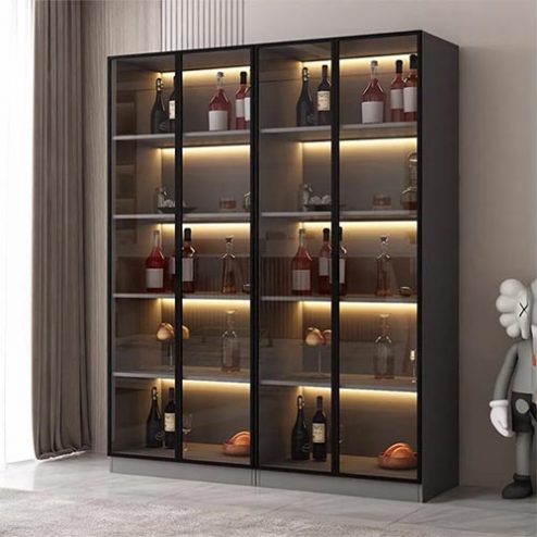 Tủ Rượu Gỗ MDF Cánh Kính Cao Cấp T-5344