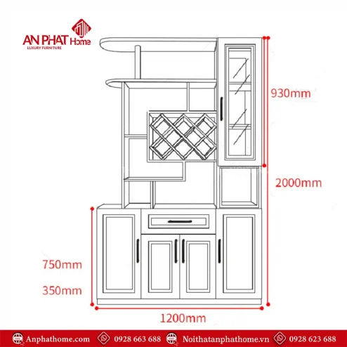tu ruou ket hop ke trang tri t 532300001