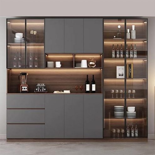 Tủ Rượu Kết Hợp Trang Trí Hiện Đại T-5346