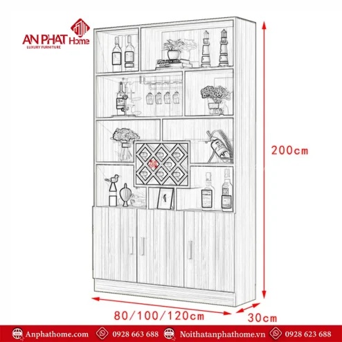 tu ruou phong khach go cong nghiep t 532400001