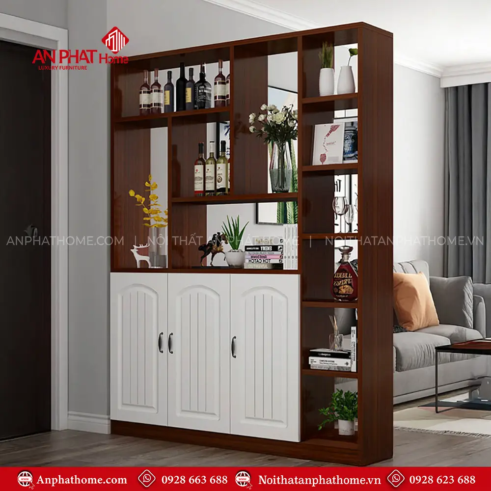 Tủ Trang Trí Kết Hợp Vách Ngăn Phòng Khách T-5304 8 Tủ Trang Trí Kết Hợp Vách Ngăn Phòng Khách T-5304