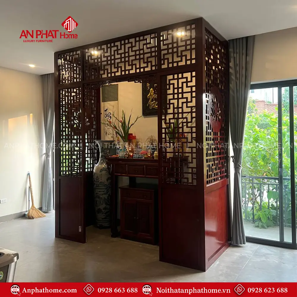 Vách Ngăn Bàn Thờ Chung Với Phòng Khách Gỗ MDF VN-4438 11 Vách Ngăn Bàn Thờ Chung Với Phòng Khách Gỗ MDF VN-4438