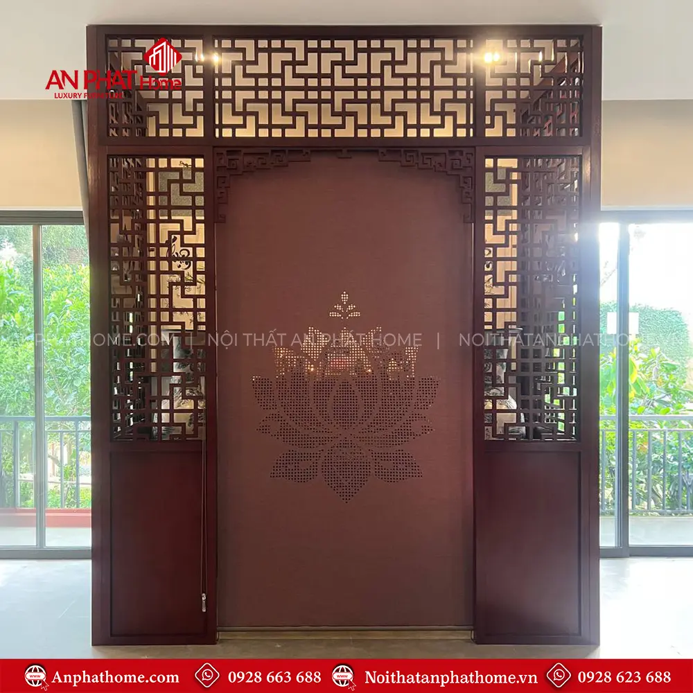Vách Ngăn Bàn Thờ Chung Với Phòng Khách Gỗ MDF VN-4438 10 Vách Ngăn Bàn Thờ Chung Với Phòng Khách Gỗ MDF VN-4438